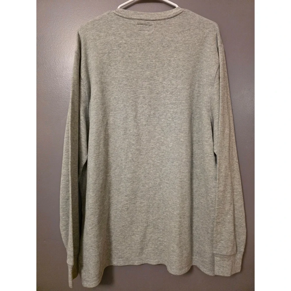 Polo Ralph Lauren Mens 2XL Grey Waffle Knit Sleepwear Long Sleeve Thermal Shirt